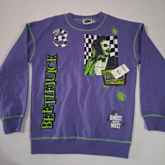 Beetlejuice Sweaters - Beetlejuice Purple Graphic Sweater